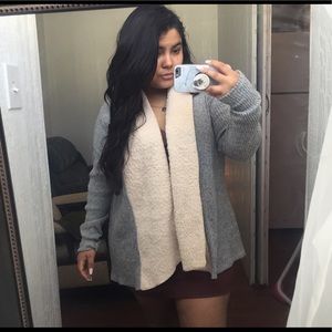 FAUX FUR CARDIGAN